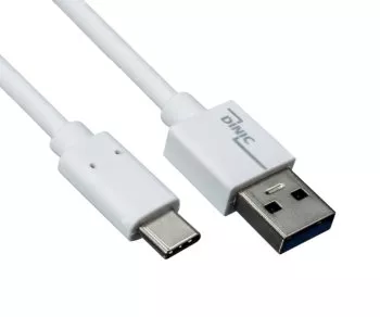 USB 3.1 Cable Type C - 3.0 A , white, PB, 0.5m 5Gbps, 3A charging, Polybag